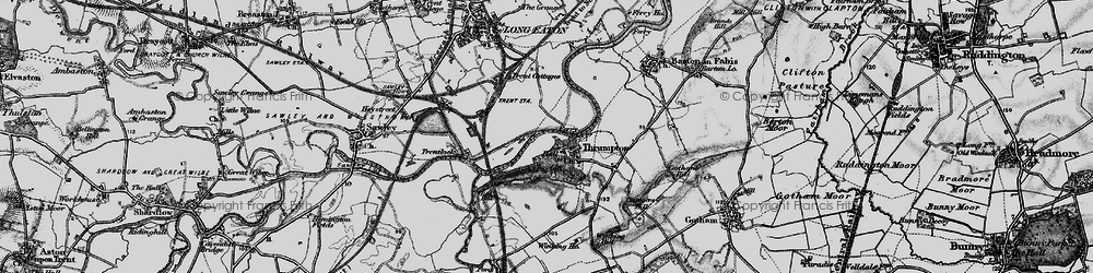 Old map of Thrumpton in 1895