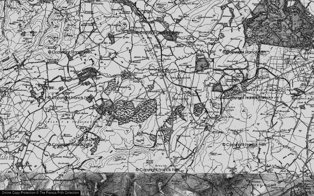 Old Map of Thrunton, 1897 in 1897