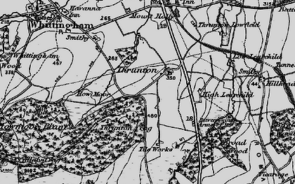 Old map of Thrunton in 1897