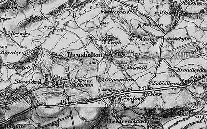 Old map of Thrushelton in 1895