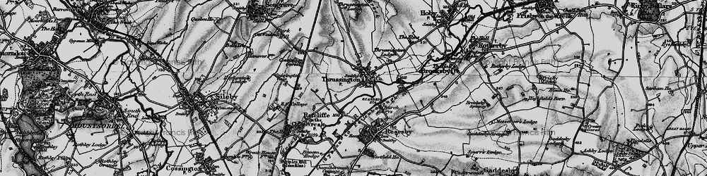 Old map of Thrussington in 1899