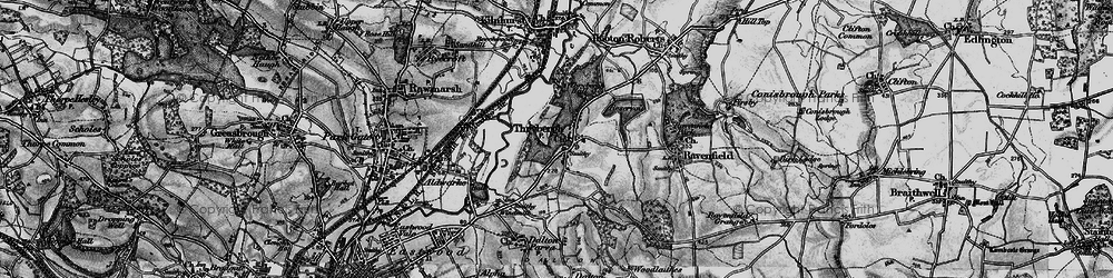 Old map of Thrybergh in 1896