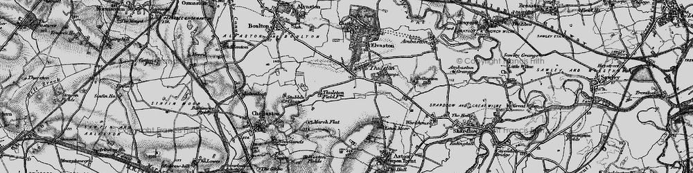Old map of Thulston in 1895