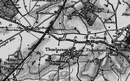 Old map of Thurlaston in 1898