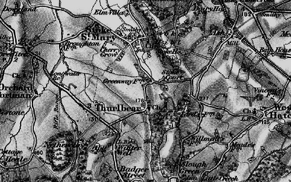 Old map of Thurlbear in 1898