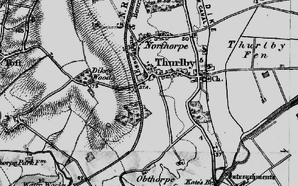 Old map of Thurlby in 1895