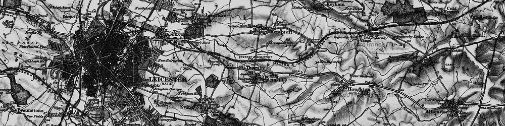 Old map of Thurnby in 1899