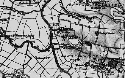 Old map of Thurne Mouth in 1898