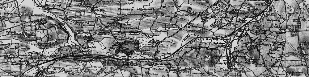 Old map of Thursby in 1897