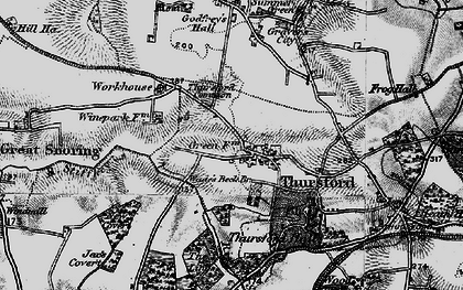 Old map of Thursford Green in 1899