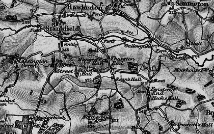 Old map of Thurston End in 1895