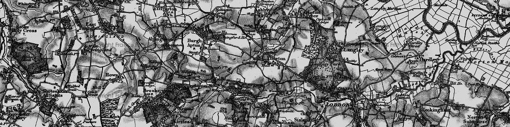 Old map of Thurton in 1898