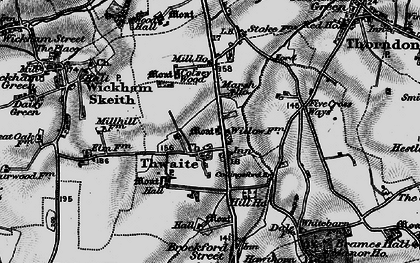 Old map of Thwaite in 1898