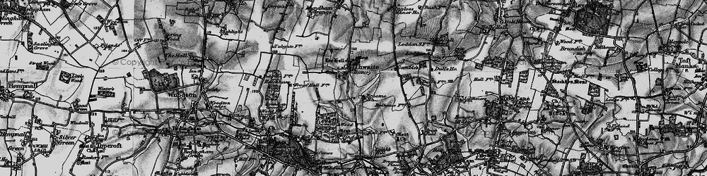 Old map of Thwaite St Mary in 1898