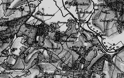 Old map of Bovone in 1896
