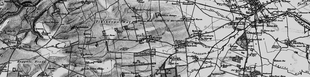 Old map of Tibthorpe Ho in 1898