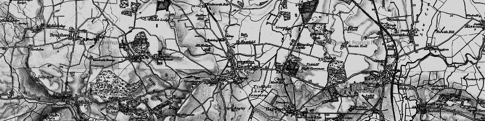 Old map of Tickhill in 1895