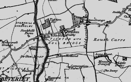 Old map of Tickton Hall in 1898