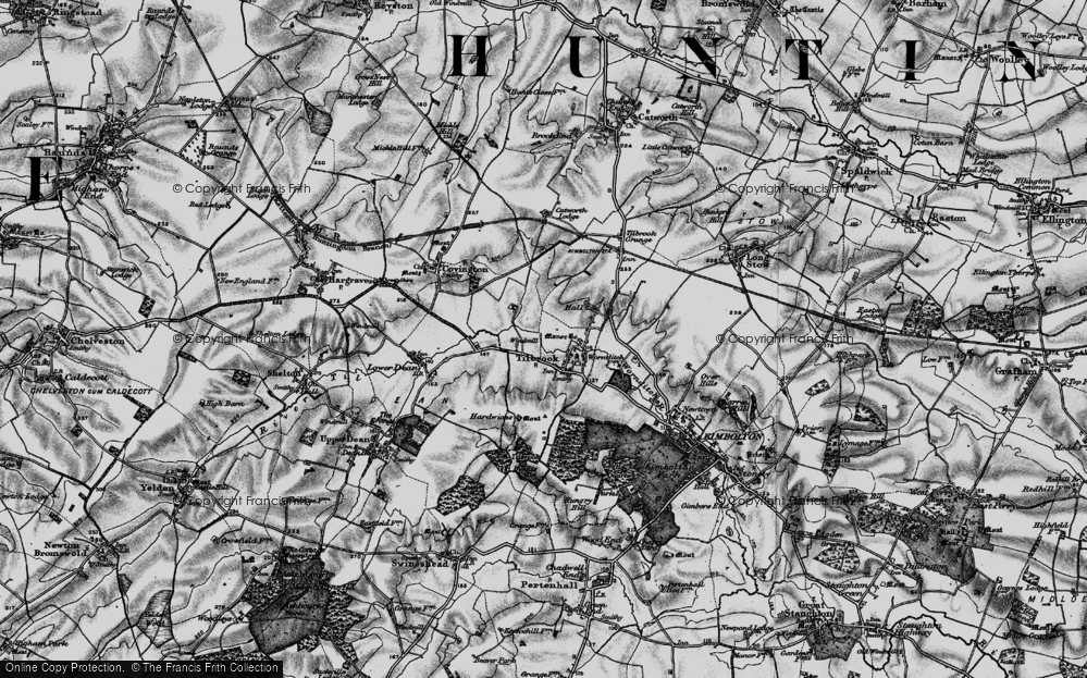 Old Map of Historic Map covering Bustard Hill in 1898