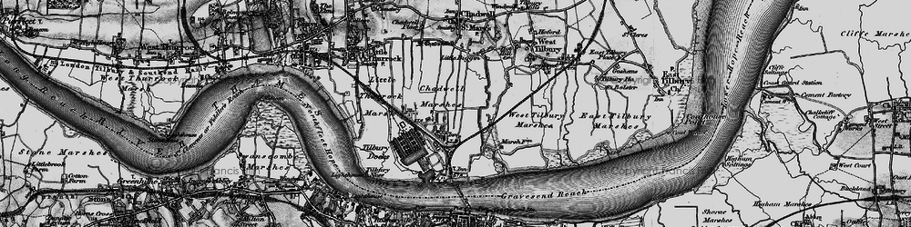 Old map of Tilbury in 1896