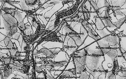 Old map of Ashwater Wood in 1895