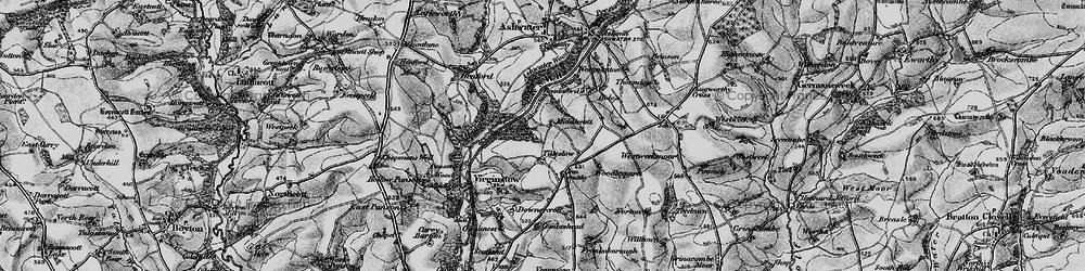 Old map of Ashwater Wood in 1895