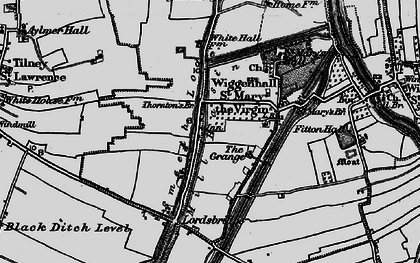 Old map of Tilney cum Islington in 1893