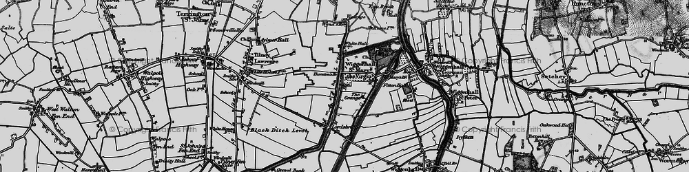 Old map of Tilney cum Islington in 1893
