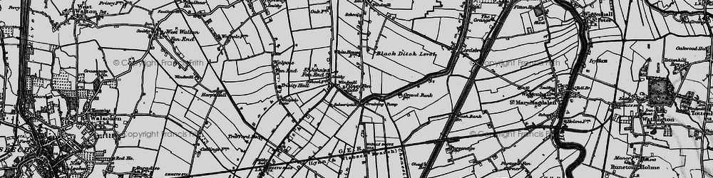 Old map of Tilney Fen End in 1893