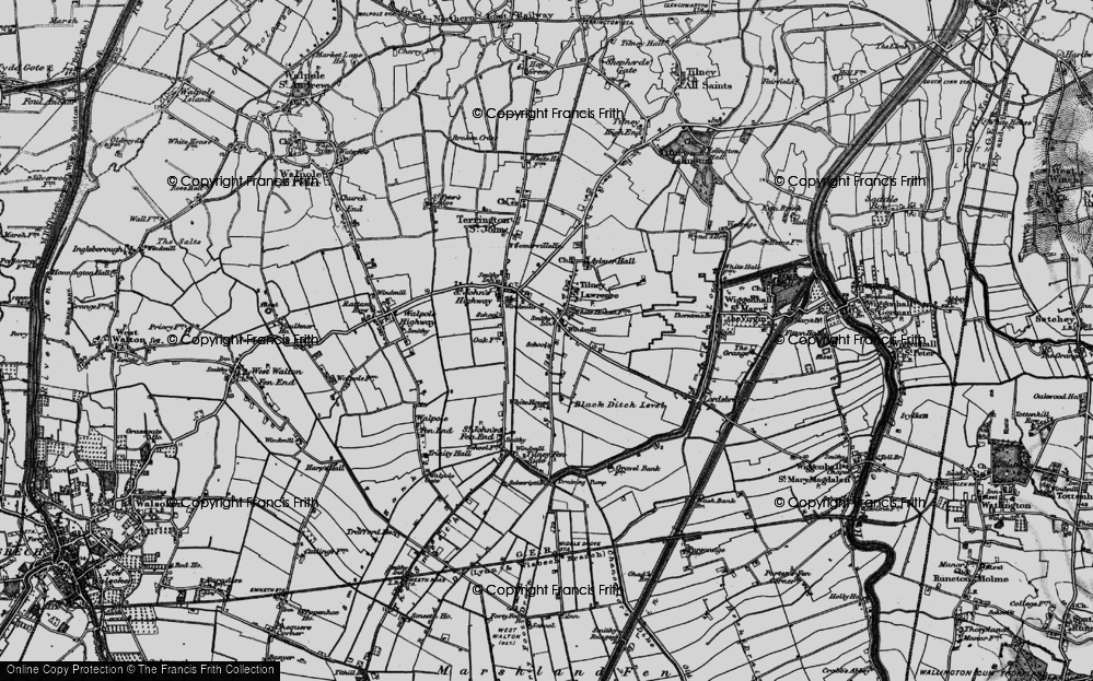 Old Map of Tilney St Lawrence, 1893 in 1893
