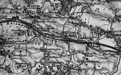 Old map of Tilstone Bank in 1897