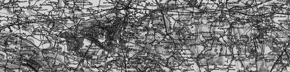 Old map of Timperley Brook in 1896