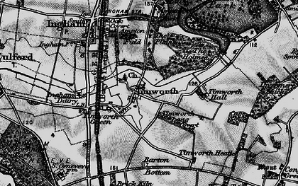 Old map of Timworth Hall in 1898