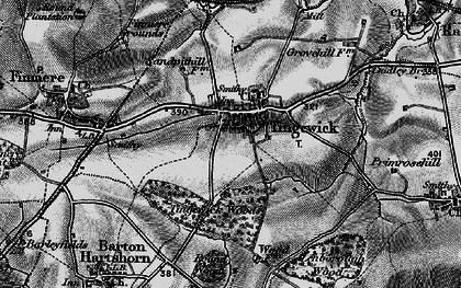Old map of Tingewick in 1896