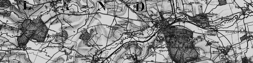 Old map of Tinwell in 1895
