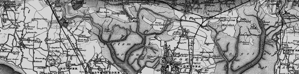 Old map of Whale Island in 1895