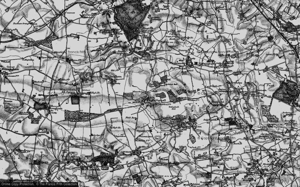 Old Map of Historic Map covering Tittleshall Hill in 1898