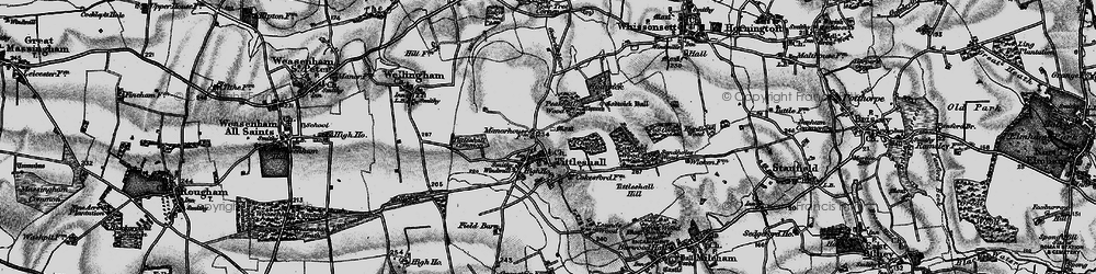Old map of Tittleshall Hill in 1898
