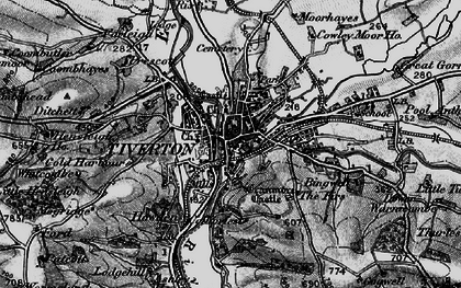 Old map of Tiverton in 1898
