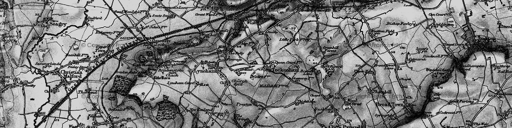 Old map of Tockenham in 1898