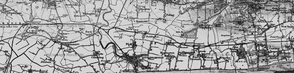 Old map of Toddington in 1895