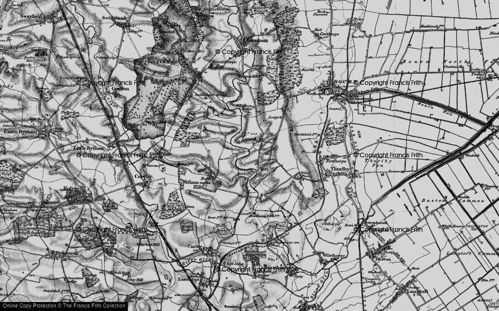 Old Map of Toft, 1895 in 1895