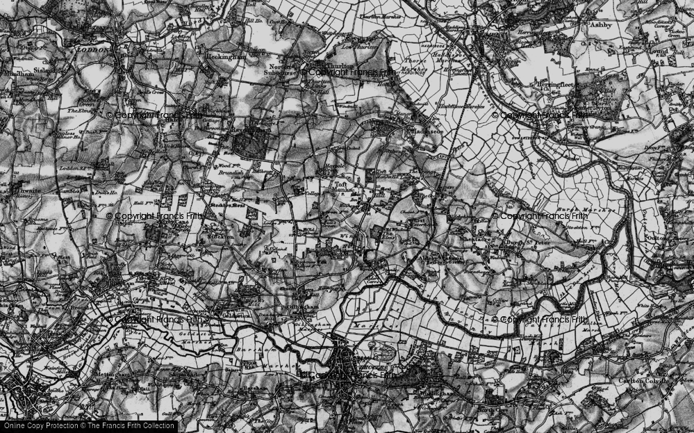 Old Map of Toft Monks, 1898 in 1898