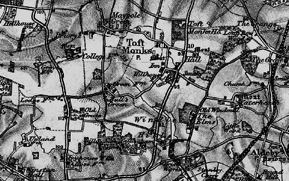 Old map of Toft Monks in 1898