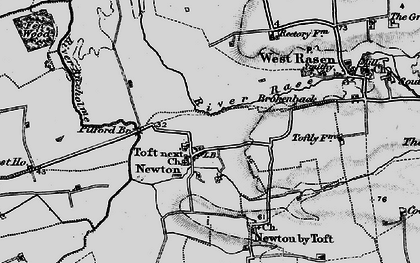Old map of Toft next Newton in 1898