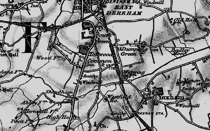 Old map of Toftwood in 1898