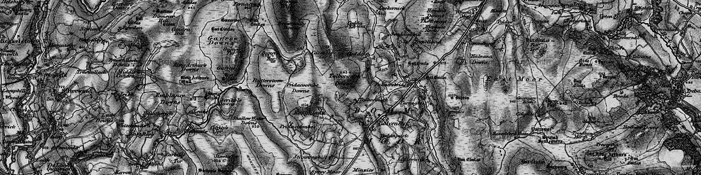 Old map of Butter's Tor in 1895