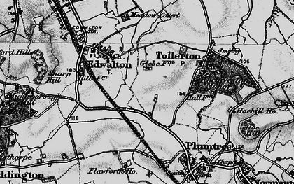 Old map of Tollerton in 1899