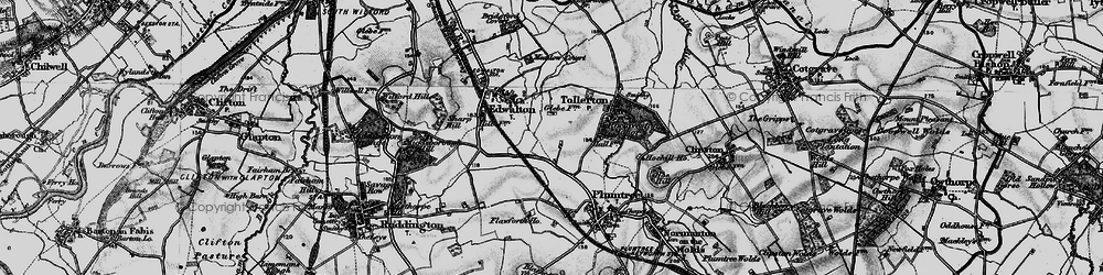 Old map of Tollerton in 1899