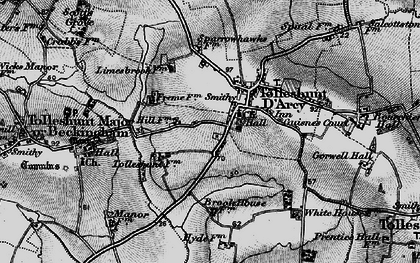 Old map of Tolleshunt D'Arcy in 1895